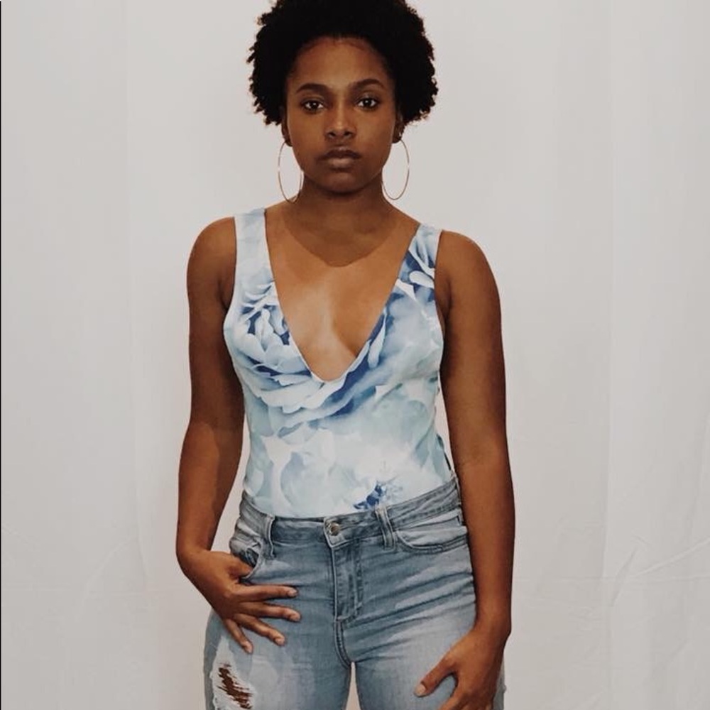 Blooming Blues Bathing Suit